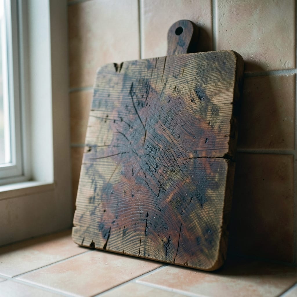 The wooden cutting board
