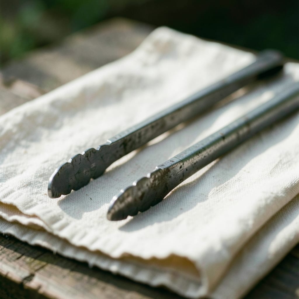 The metal tongs